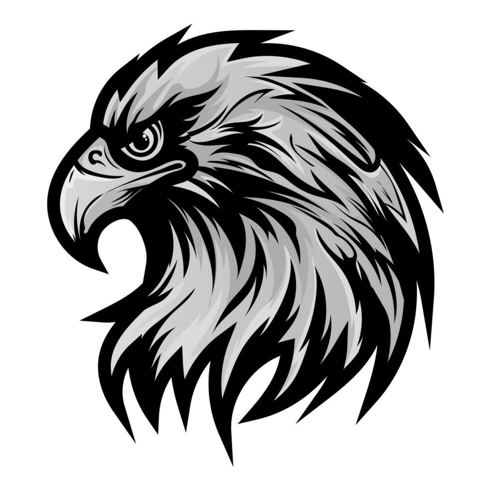 águila silueta vector clipart, águila logo concepto cara logo vector ilustración aislado en blanco antecedentes.