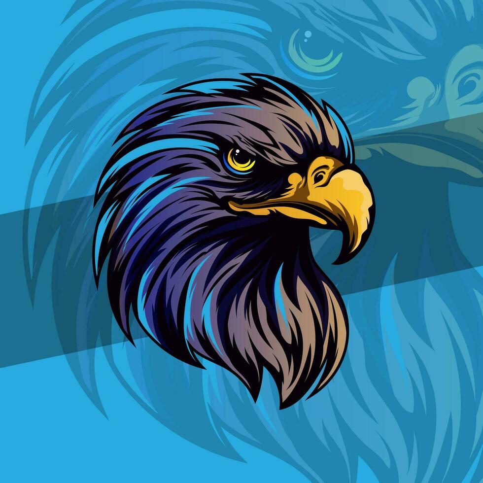 calvo águila cabeza mascota con America fuerte color disponible para tu personalizado proyecto desde un chapoteo de acuarela, de colores dibujo, realista vector ilustración de pinturas