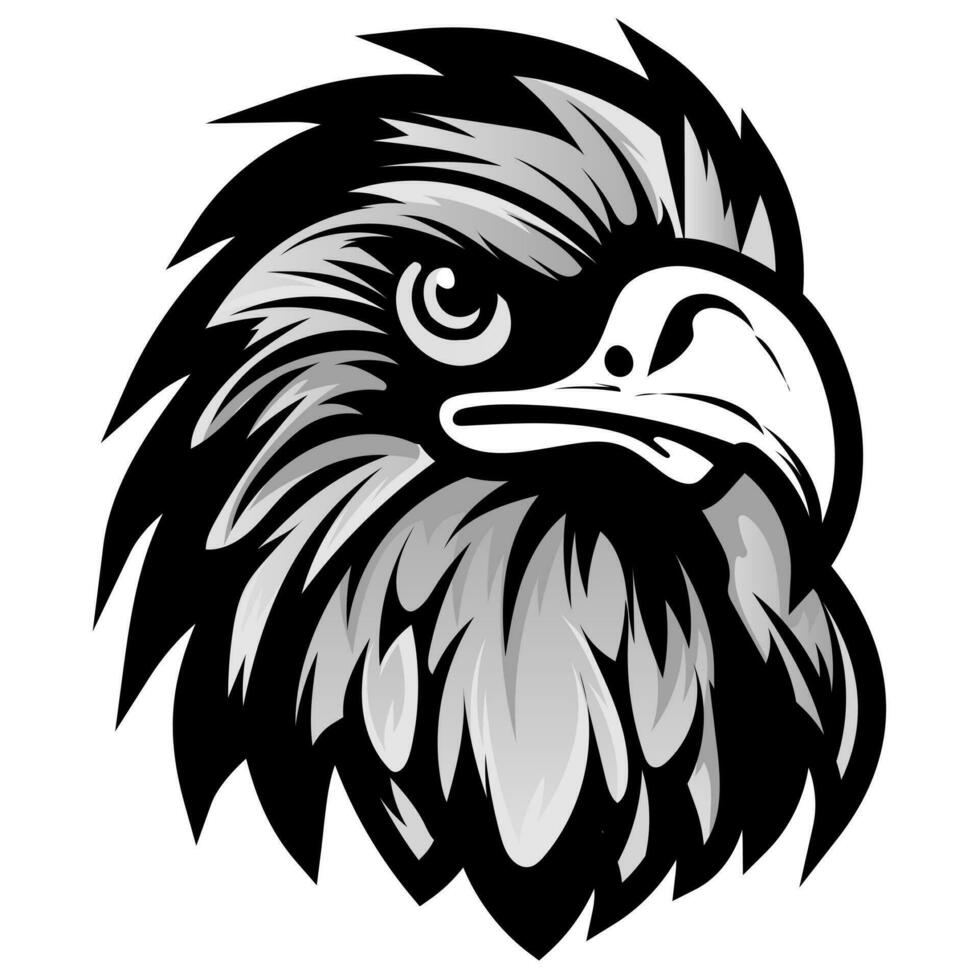 Eagle silhouette vector clipart, eagle logo concept face logo vector illustration isolated on white background.