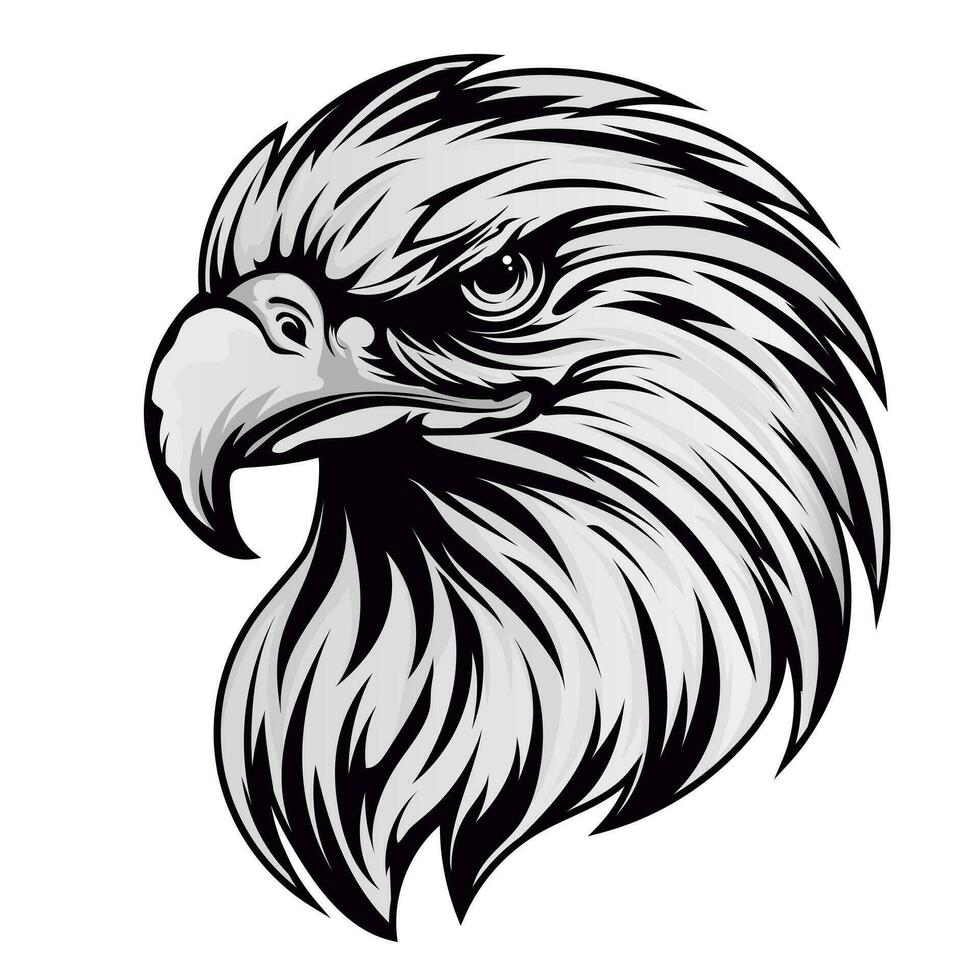 Eagle silhouette vector clipart, eagle logo concept face logo vector illustration isolated on white background.