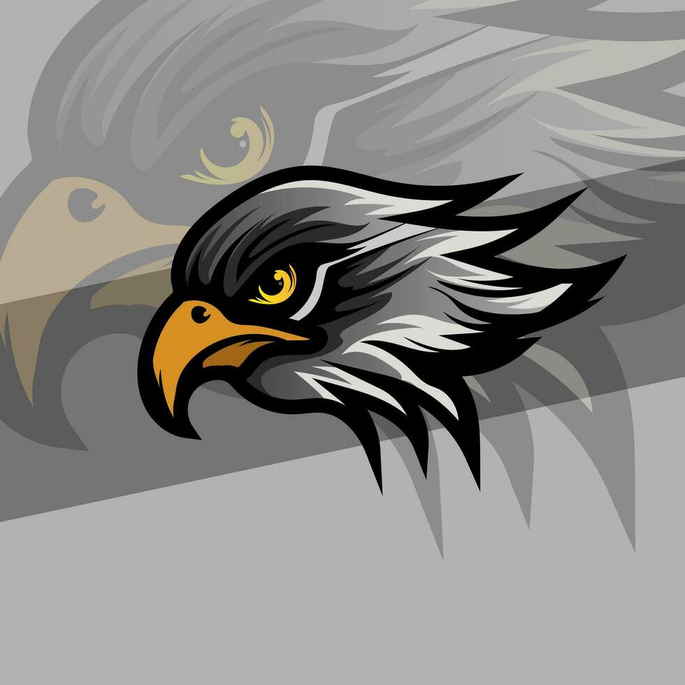 Bald eagle head mascot with america strong color available for your custom project from a splash of watercolor, colored drawing, realistic vector illustration of paints.