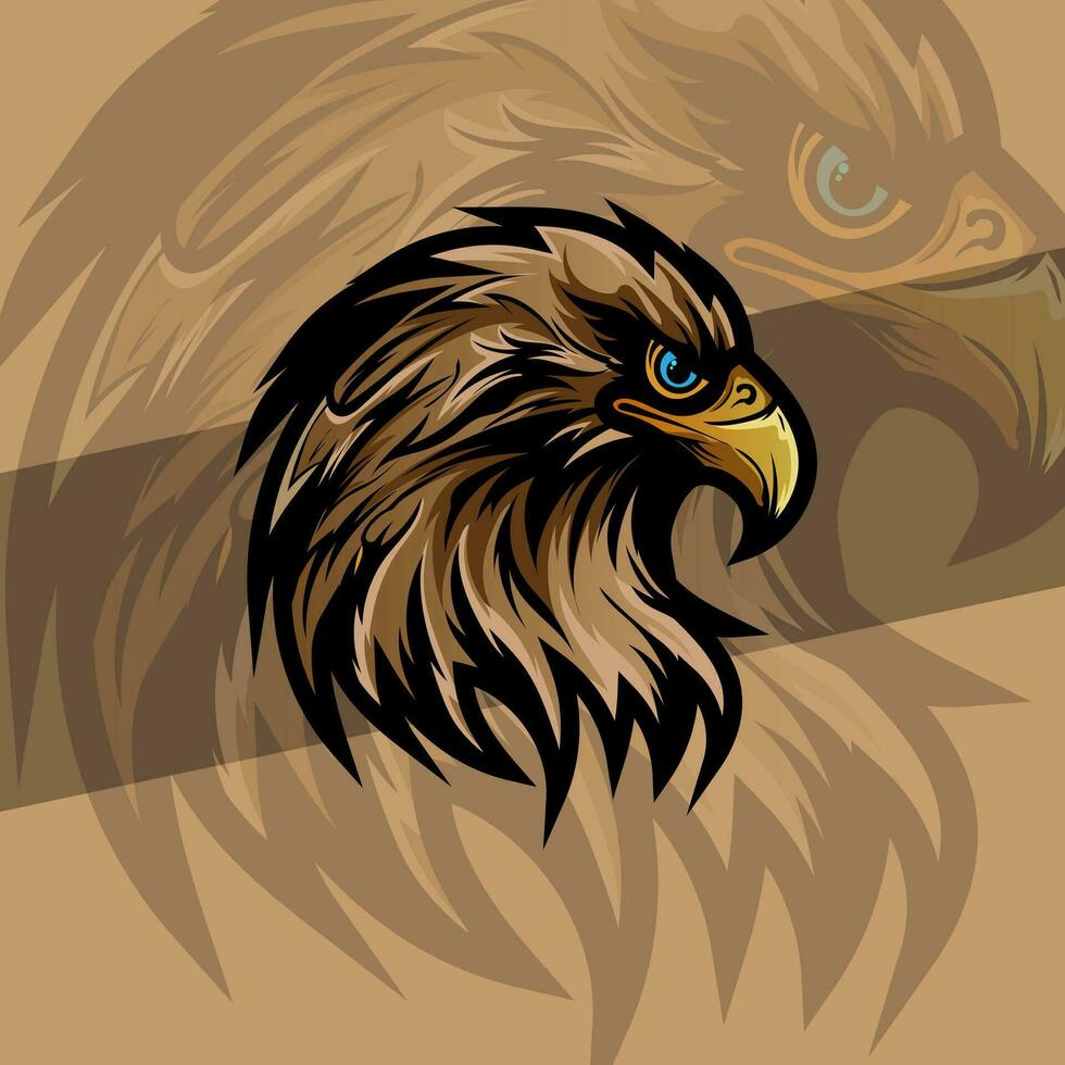 calvo águila cabeza mascota con America fuerte color disponible para tu personalizado proyecto desde un chapoteo de acuarela, de colores dibujo, realista vector ilustración de pinturas