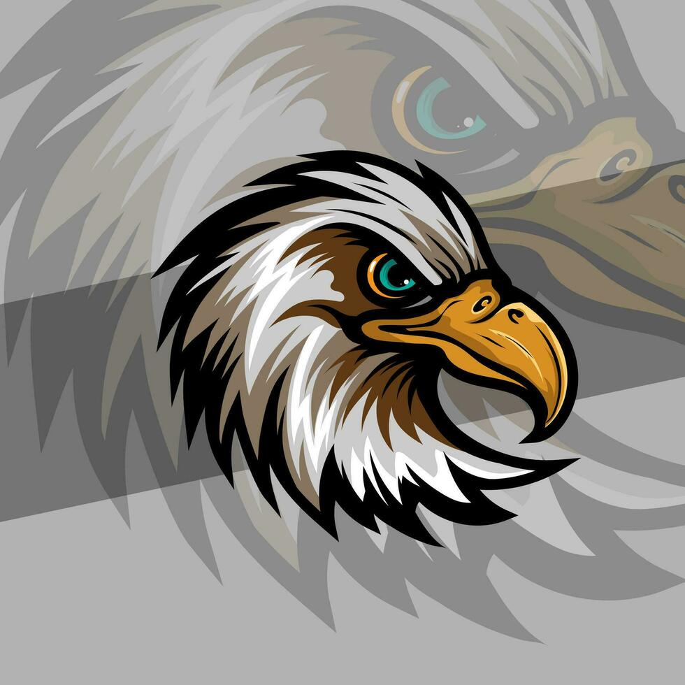 Bald eagle head mascot with america strong color available for your custom project from a splash of watercolor, colored drawing, realistic vector illustration of paints.