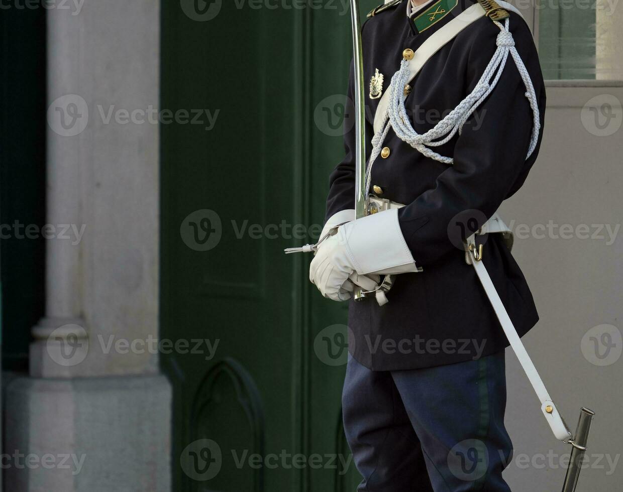 Detail of the Presidential Guard in Lisbon, Portugal photo