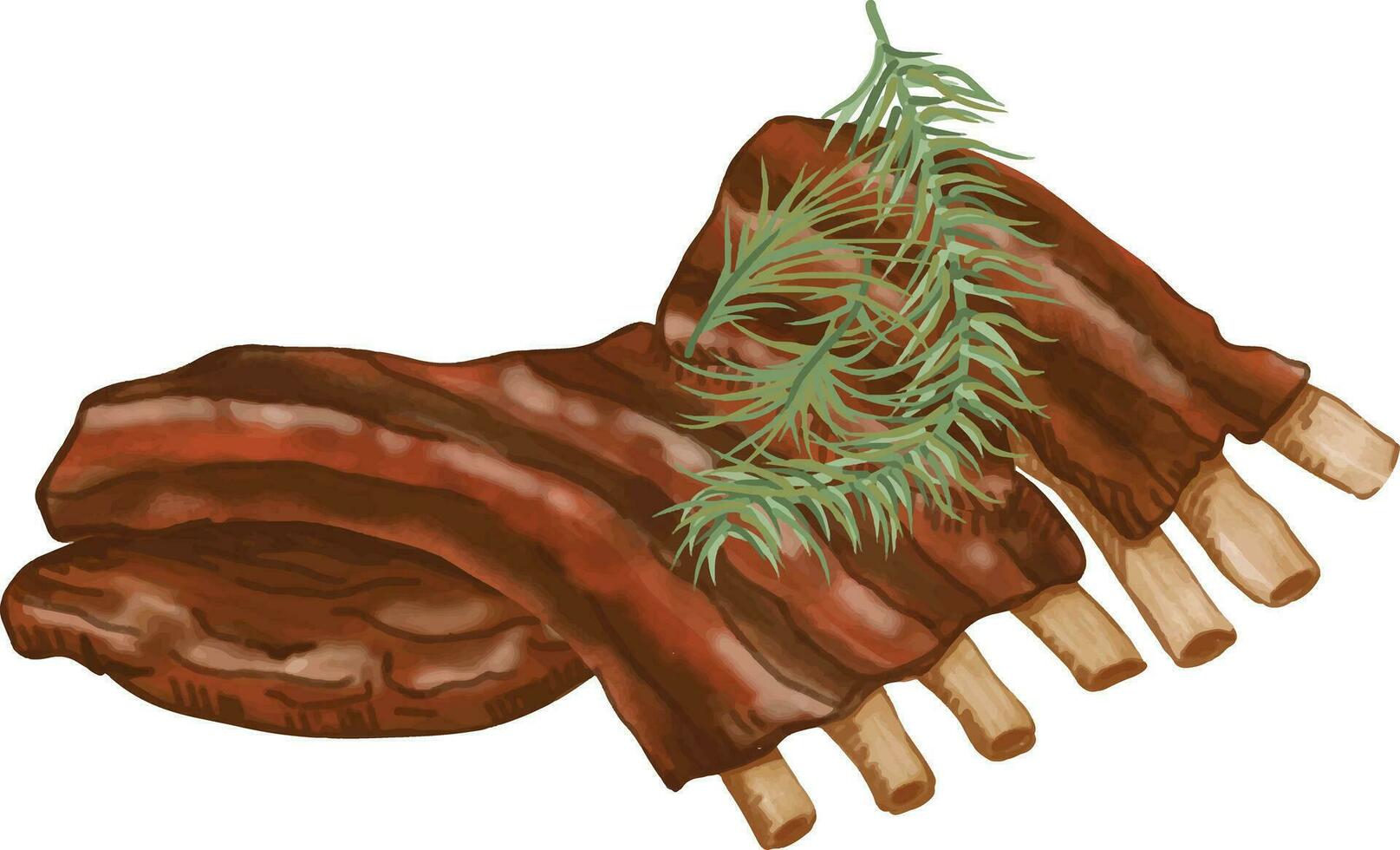 roast beef ribs vector