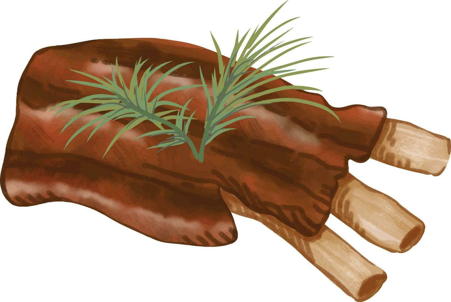 roast beef ribs vector