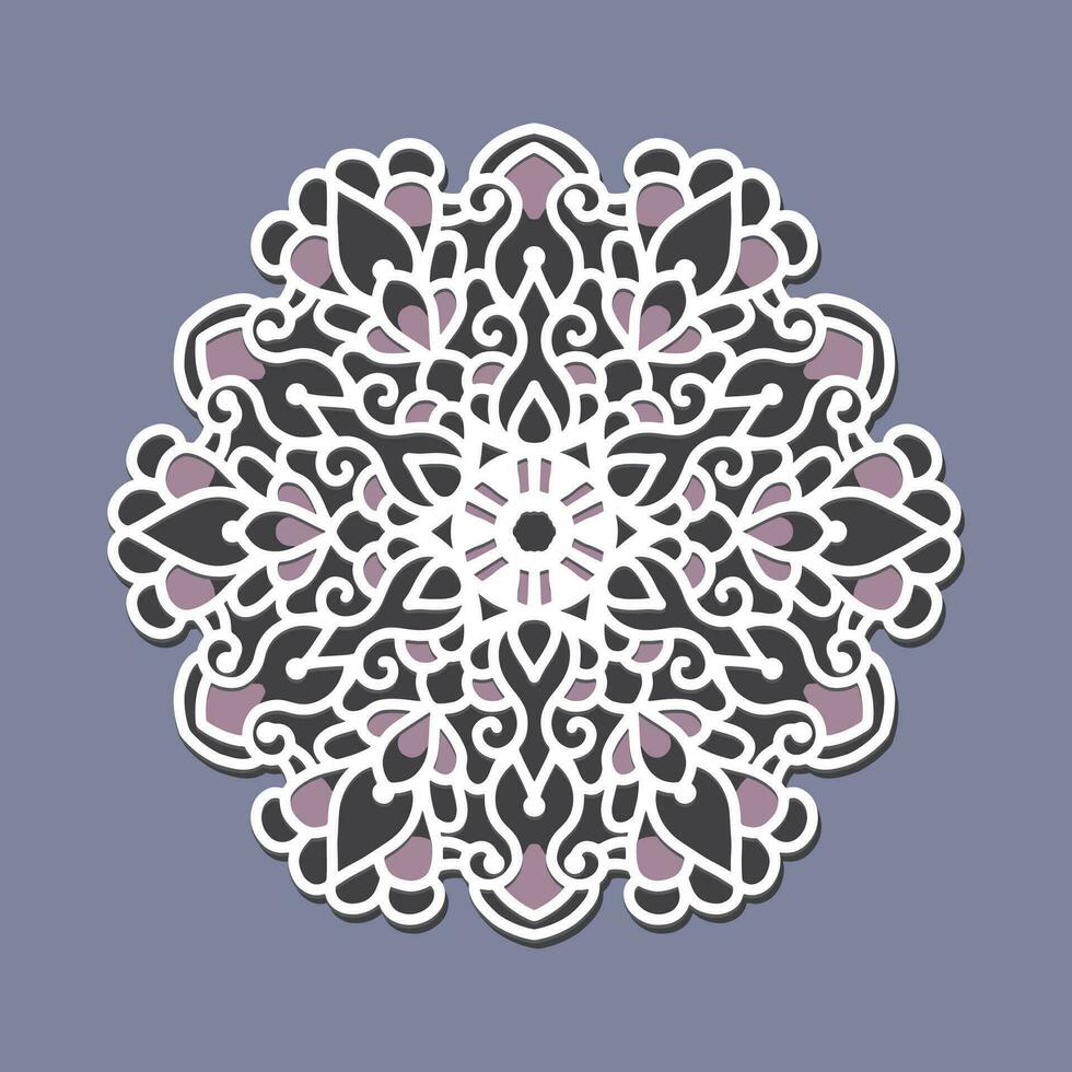 3d wall decor laser cut mandala design vector