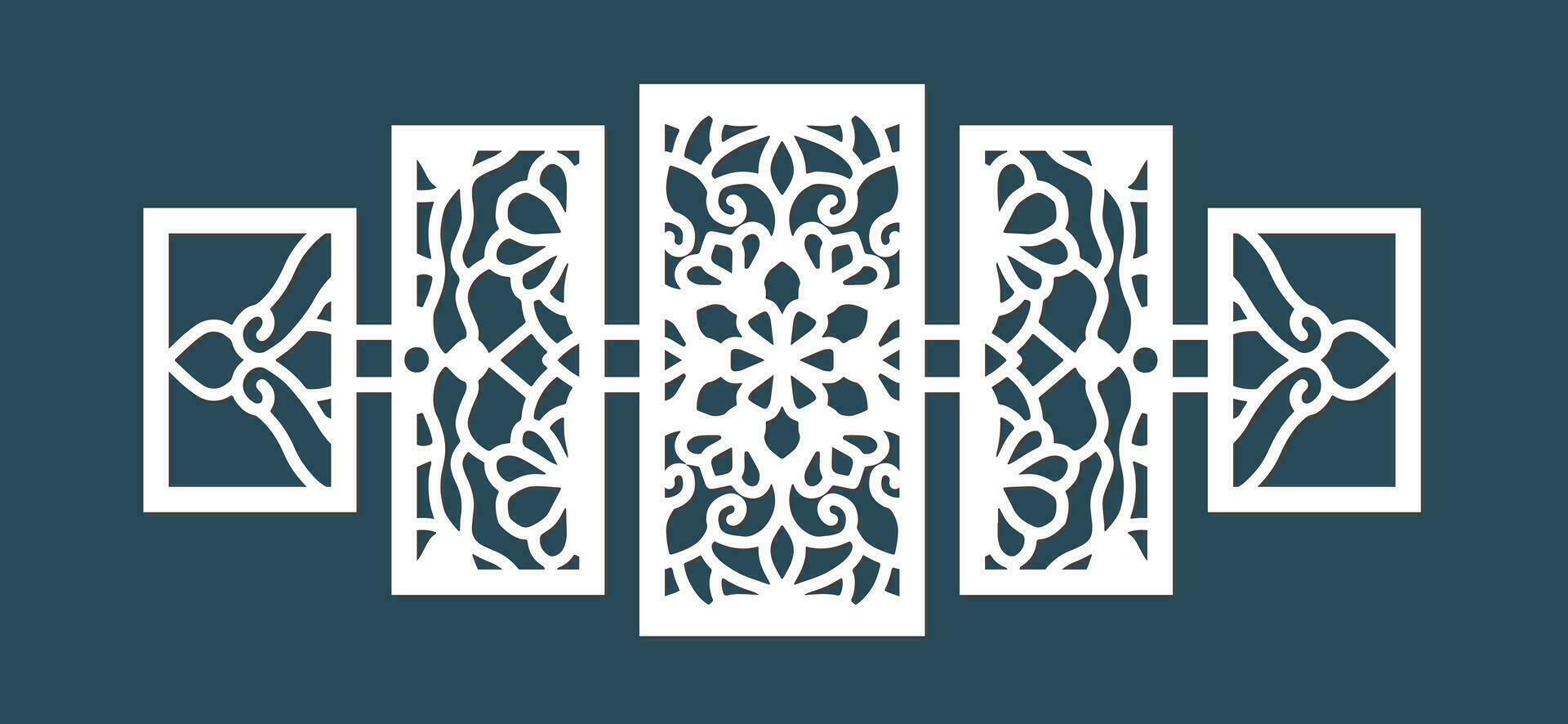 láser cortar pared decoración mandala panel, vector