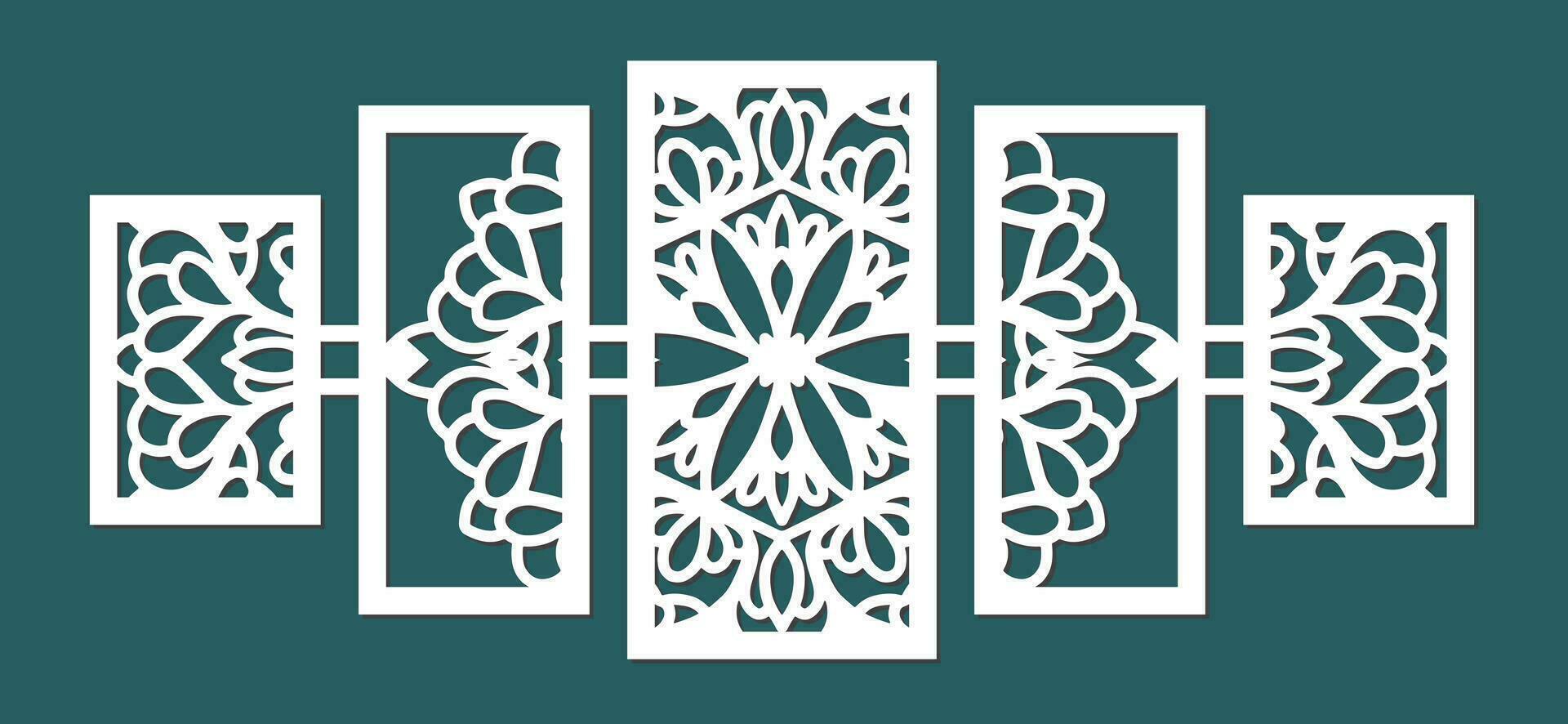 Laser Cut Wall Decor mandala Panel, vector