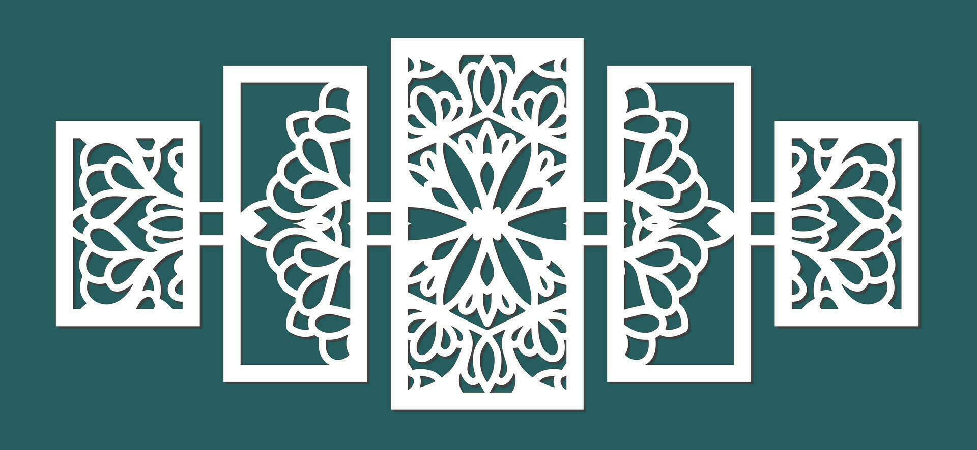 Laser Cut Wall Decor mandala Panel, vector