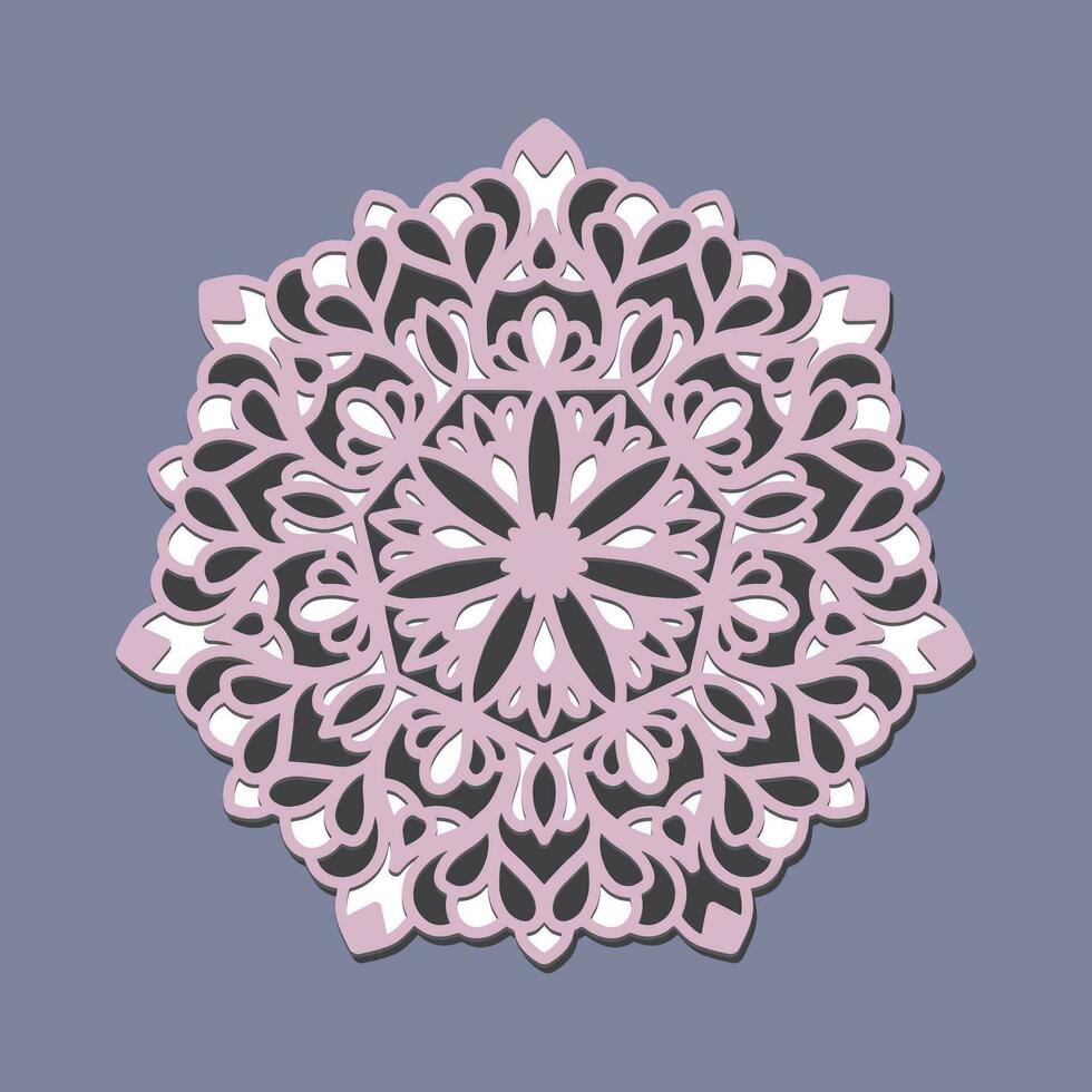 3d wall decor laser cut mandala design vector