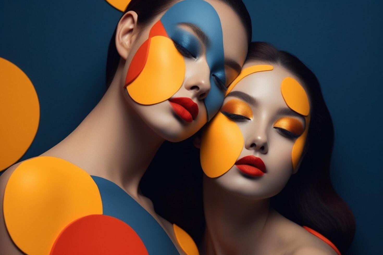 Bold slashes of contrasting hues photo
