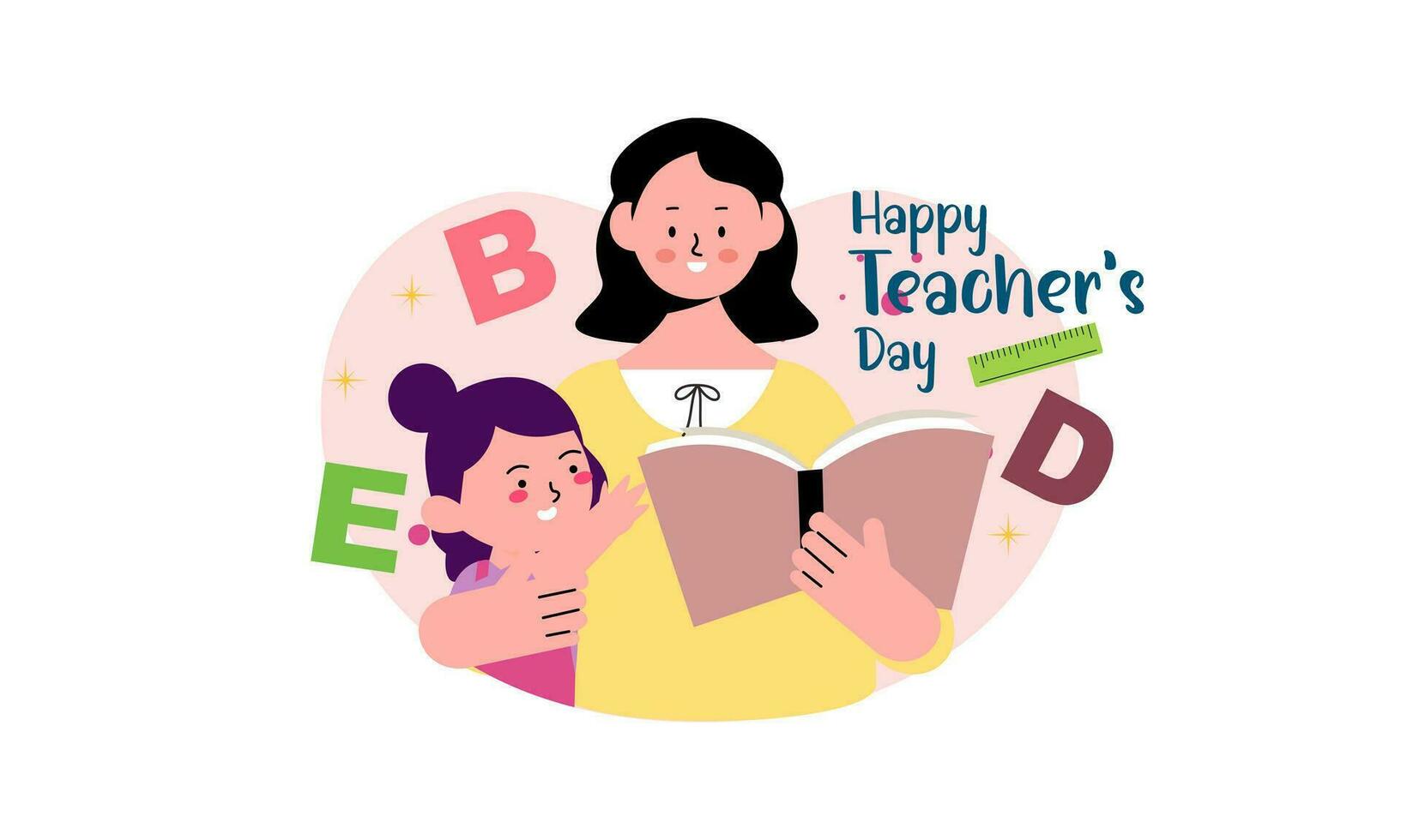 Happy teacher day illustration vector