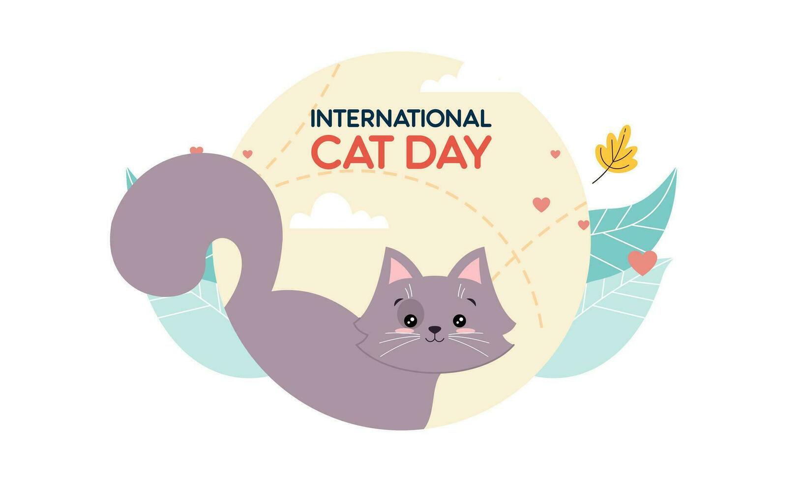 plano internacional gato día antecedentes vector