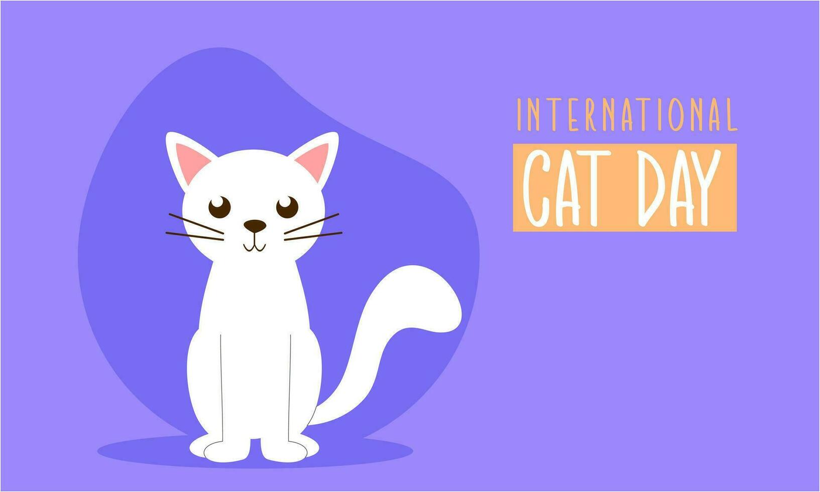 Flat international cat day background vector