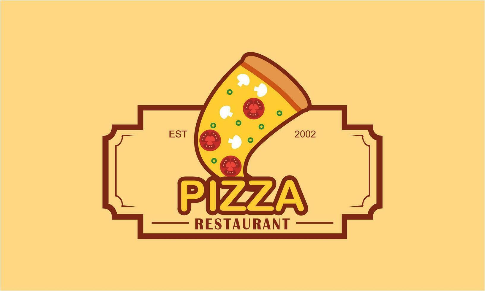 Pizza cafe logo emblem for fast food restaurant vector