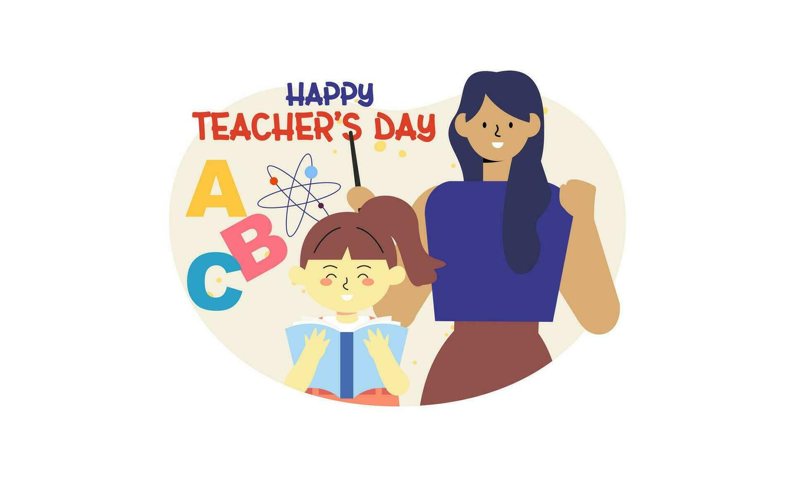 Happy teacher day illustration vector