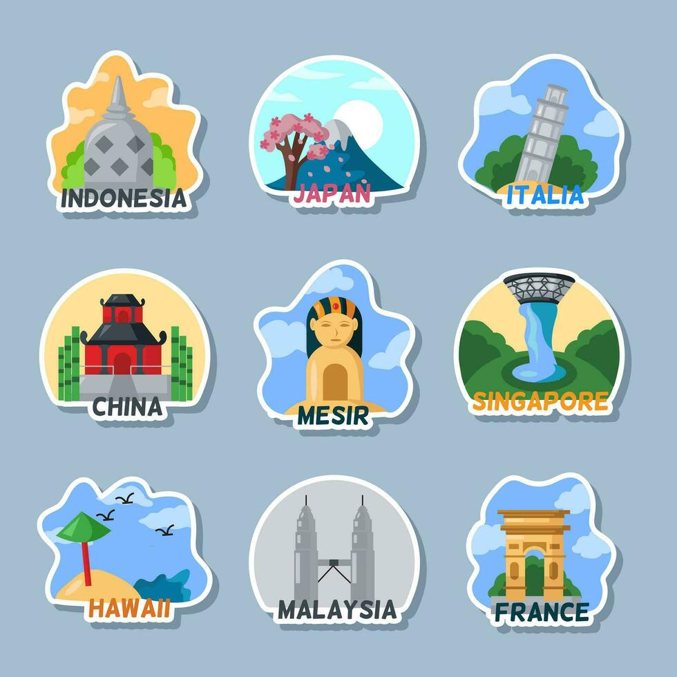 Travel country sticker vector