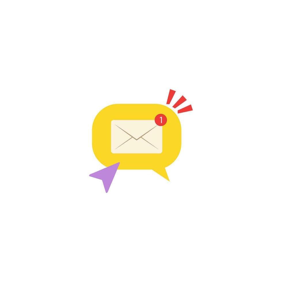mensaje icono. correo electrónico icono con notificación vector
