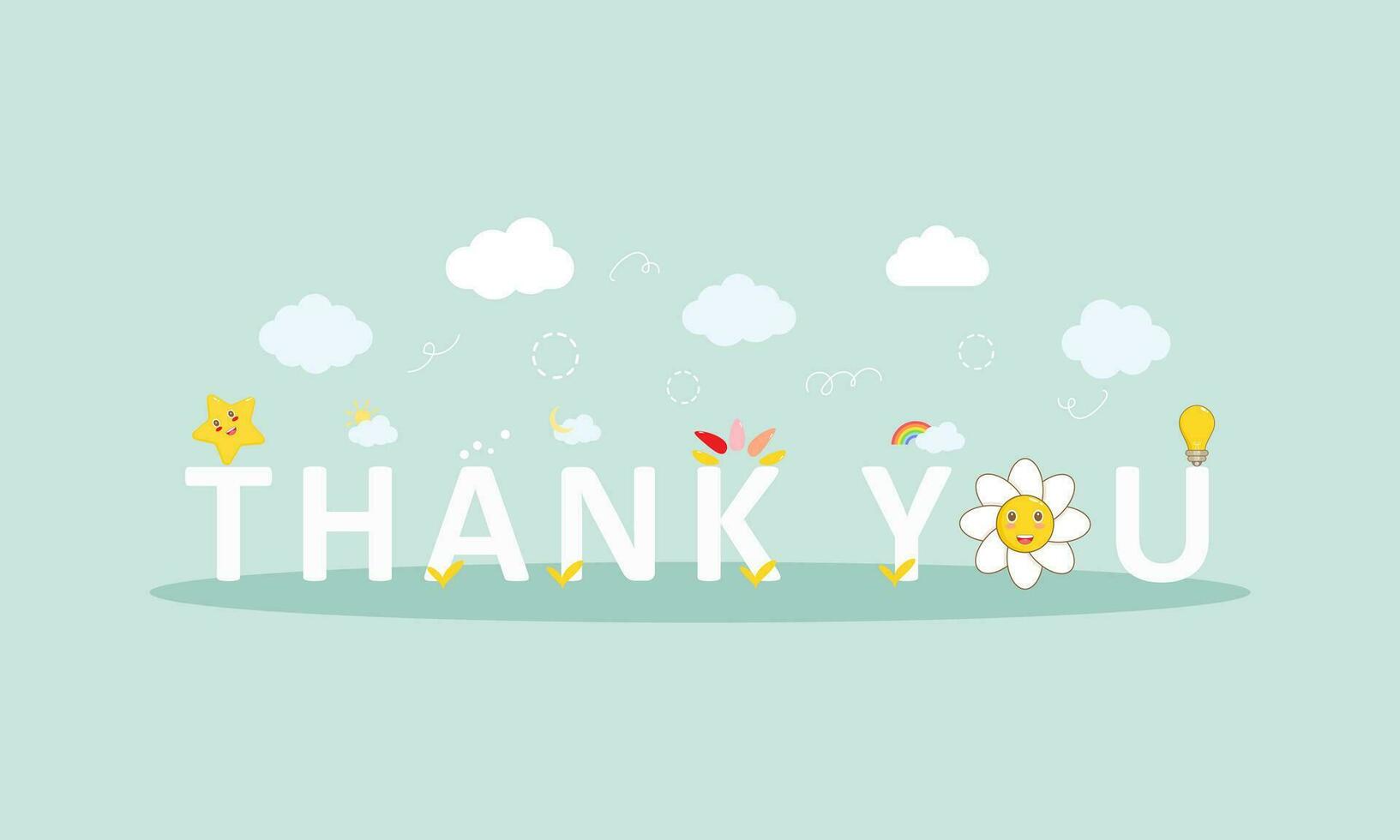 greeting banner with thank you message vector