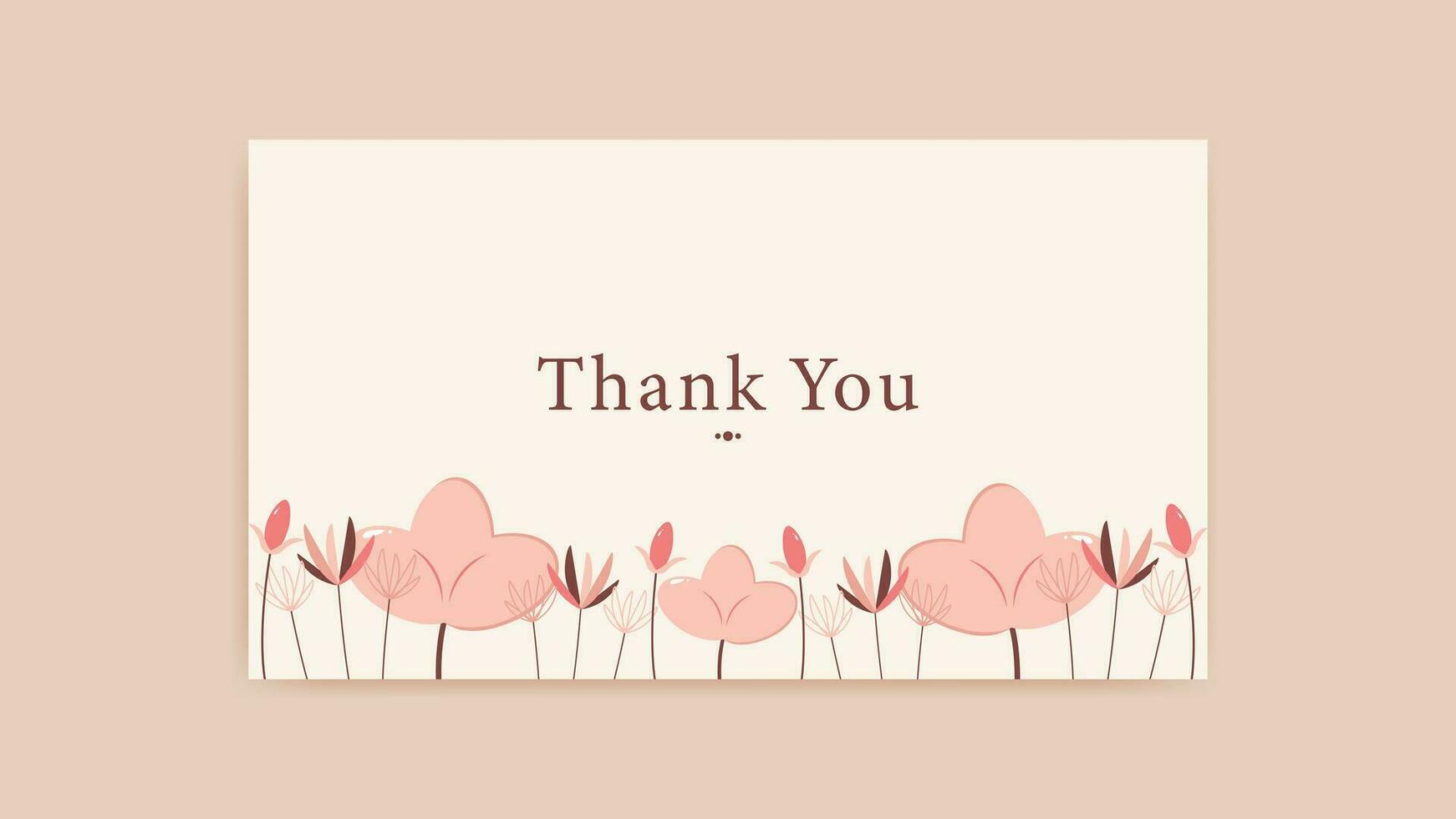 thank you card. flower background vector