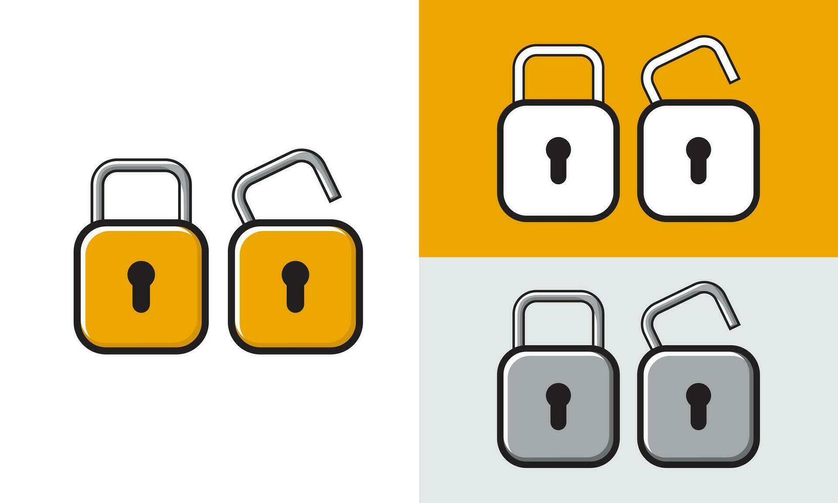 lock and unlock icon vector illustration