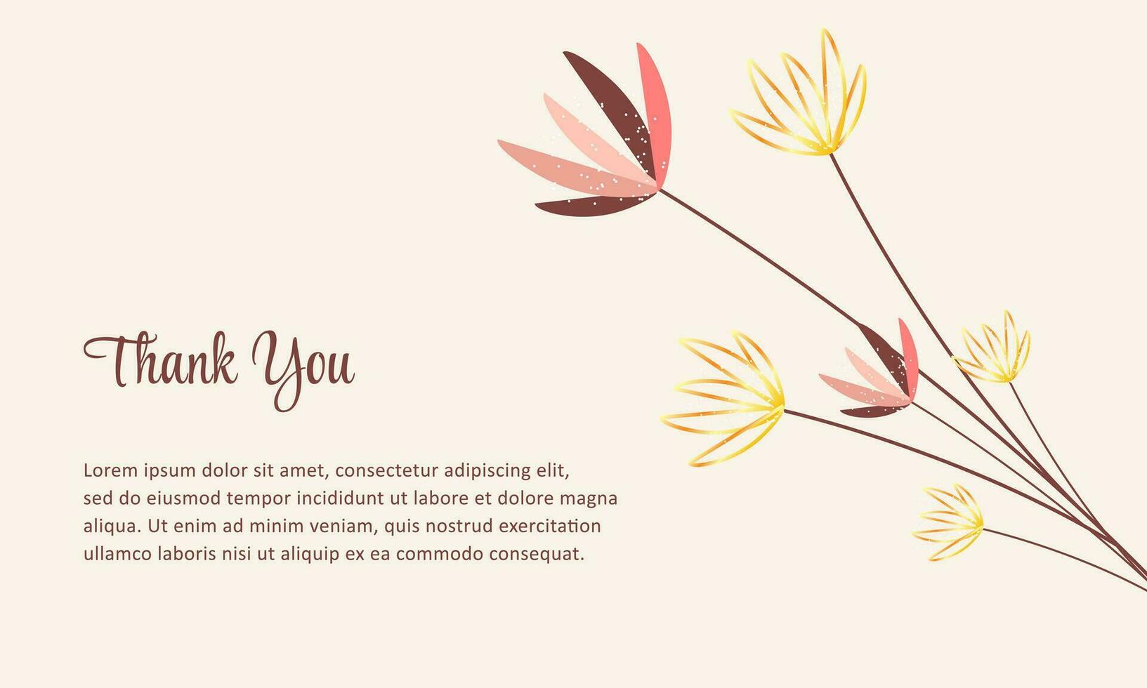 thank you card with flowers vector