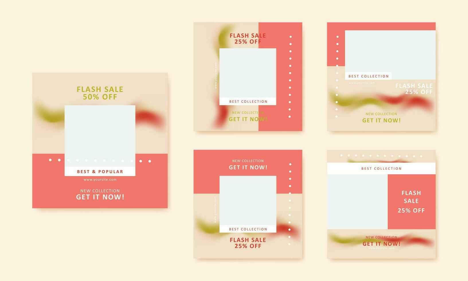 social media template. editable minimal square banner template vector