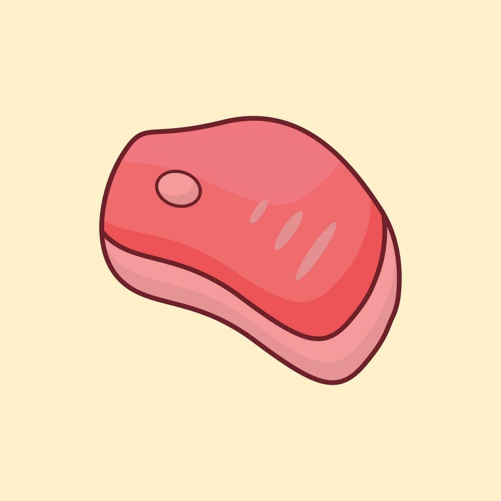 Meat Cartoon Style Illustration Design vector
