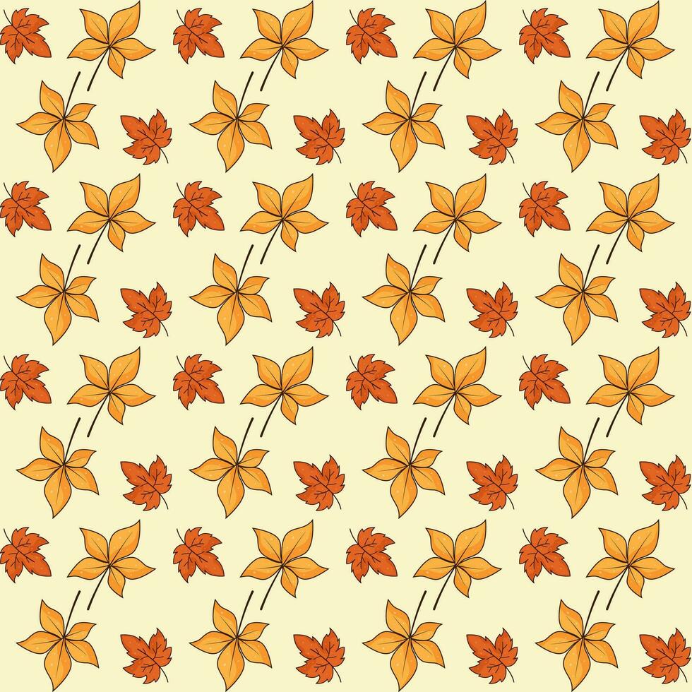 Decorative Leaves Seamless Pattern Design vector