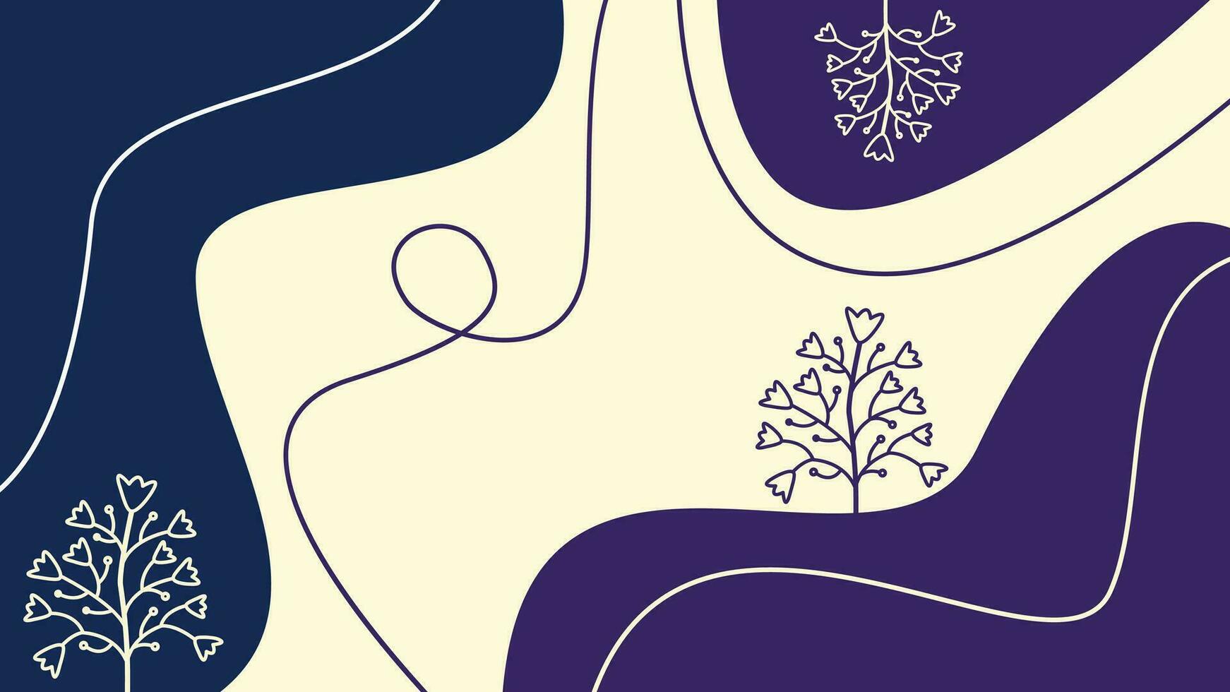 Trendy Abstract Floral Hand Drawn Minimal Background Design vector