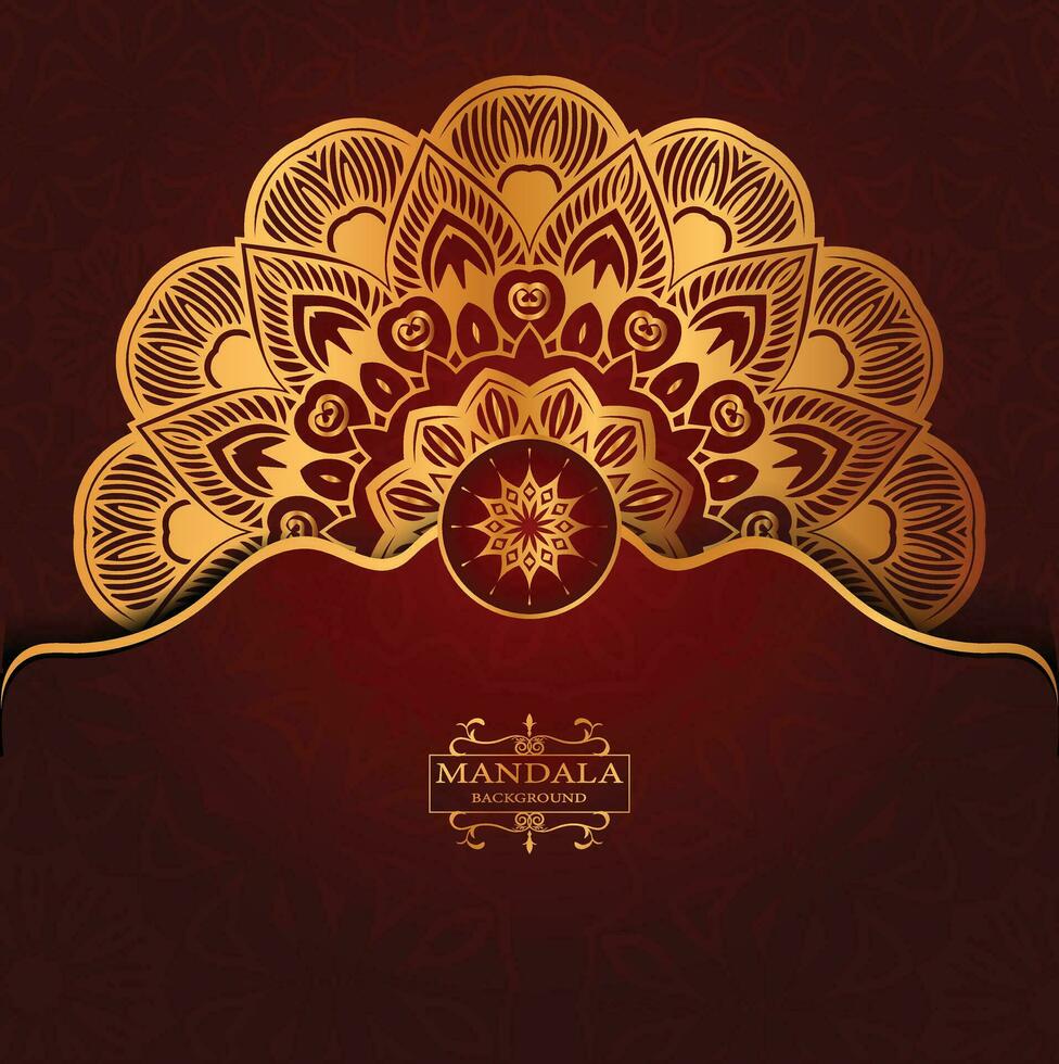 Luxury gold arabesque pattern in mandala background arabic islamic vector