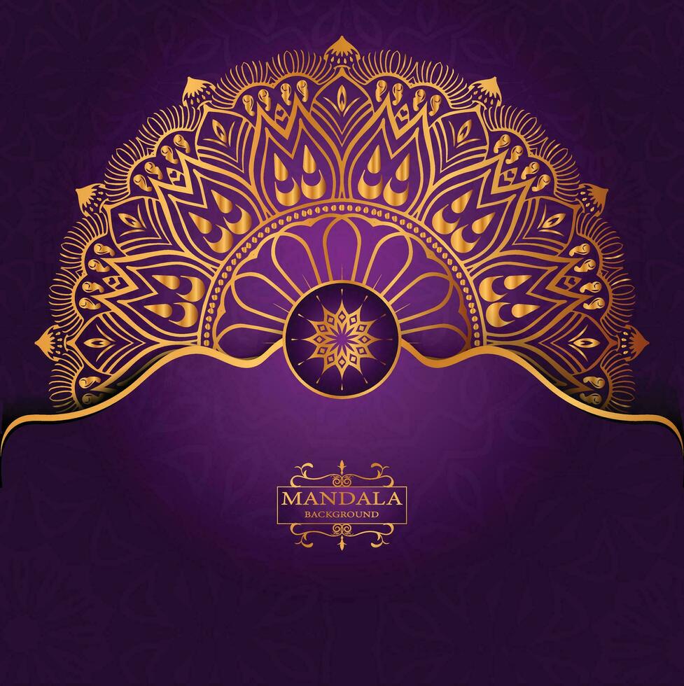 Golden color mandala art vector