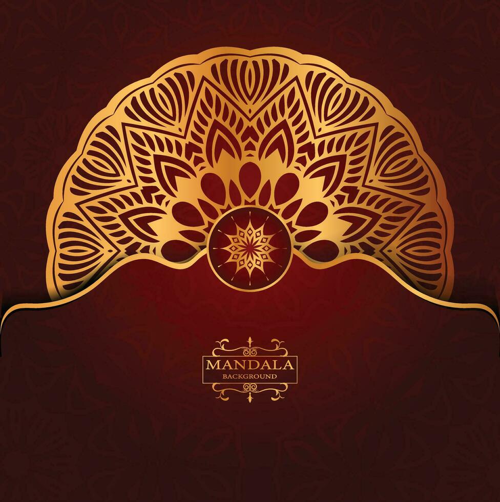 Luxury gold arabesque pattern in mandala background arabic islamic vector