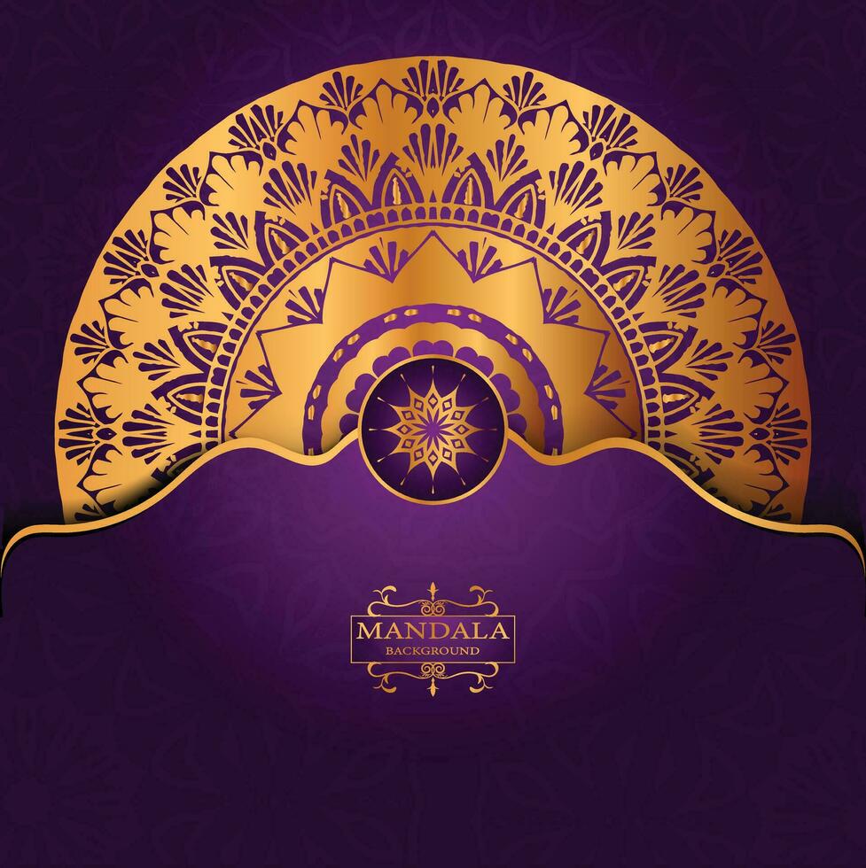 Golden color mandala art vector