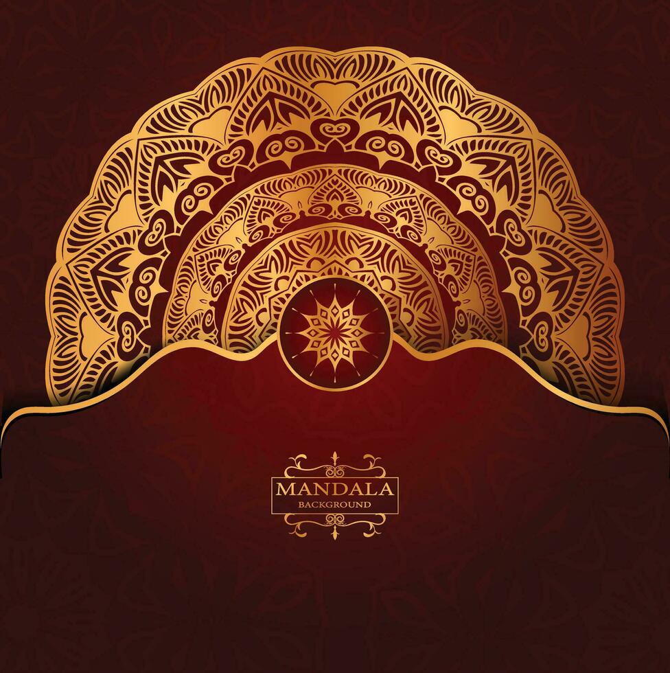 Luxury gold arabesque pattern in mandala background arabic islamic east style premium vector