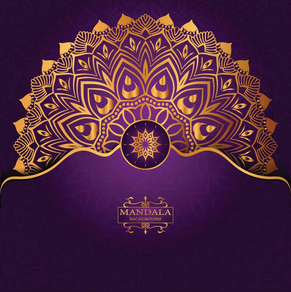 Golden color mandala art vector