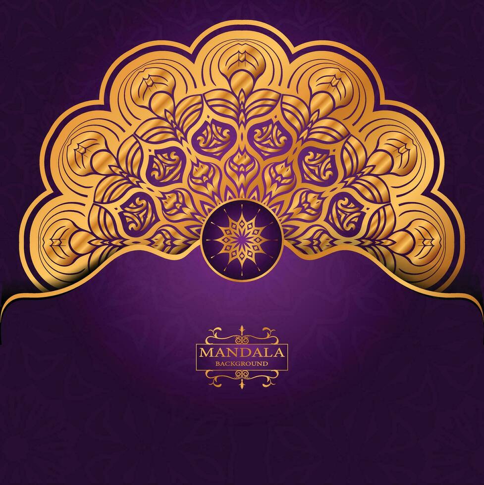 Vector golden color mandala art