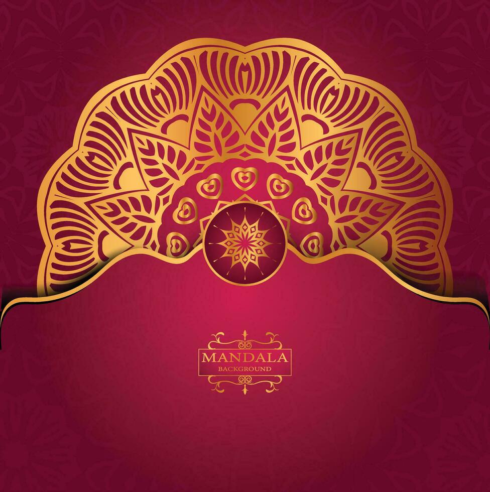 Luxury gold arabesque pattern in mandala background arabic islamic east style premium vector
