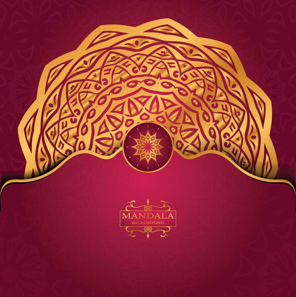 Luxury gold arabesque pattern in mandala background arabic islamic east style premium vector