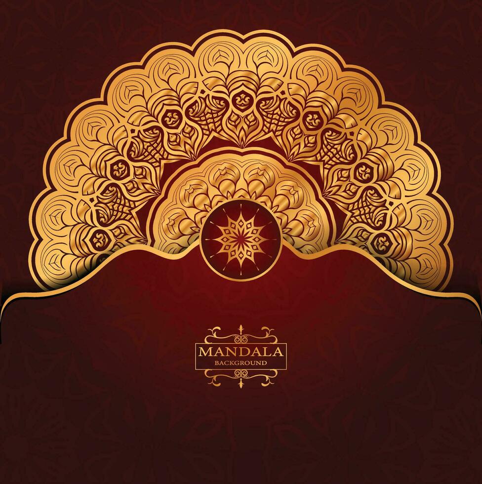 Luxury gold arabesque pattern in mandala background arabic islamic vector