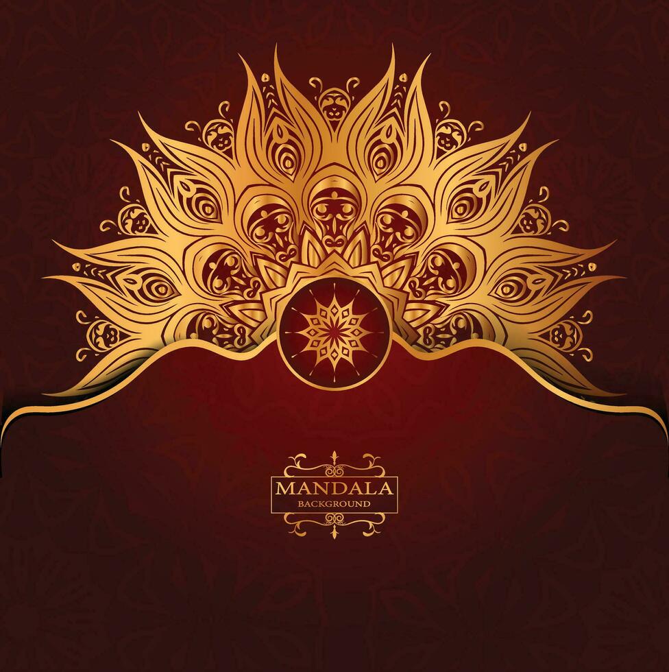 Luxury gold arabesque pattern in mandala background arabic islamic vector