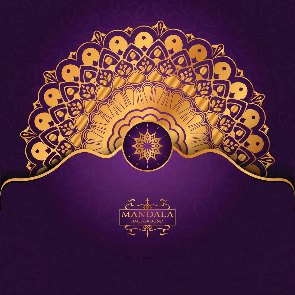 Golden color mandala art vector