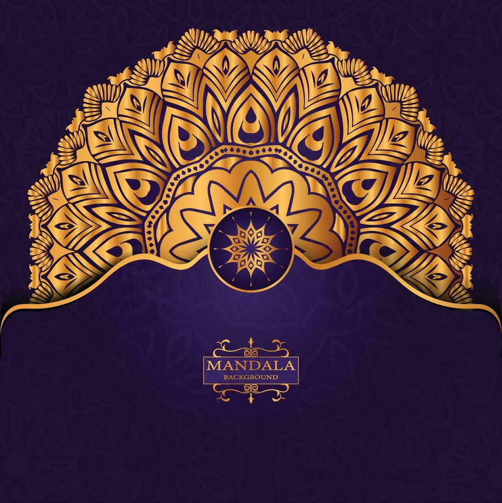 Luxury gold arabesque pattern in mandala background arabic islamic east style premium vector