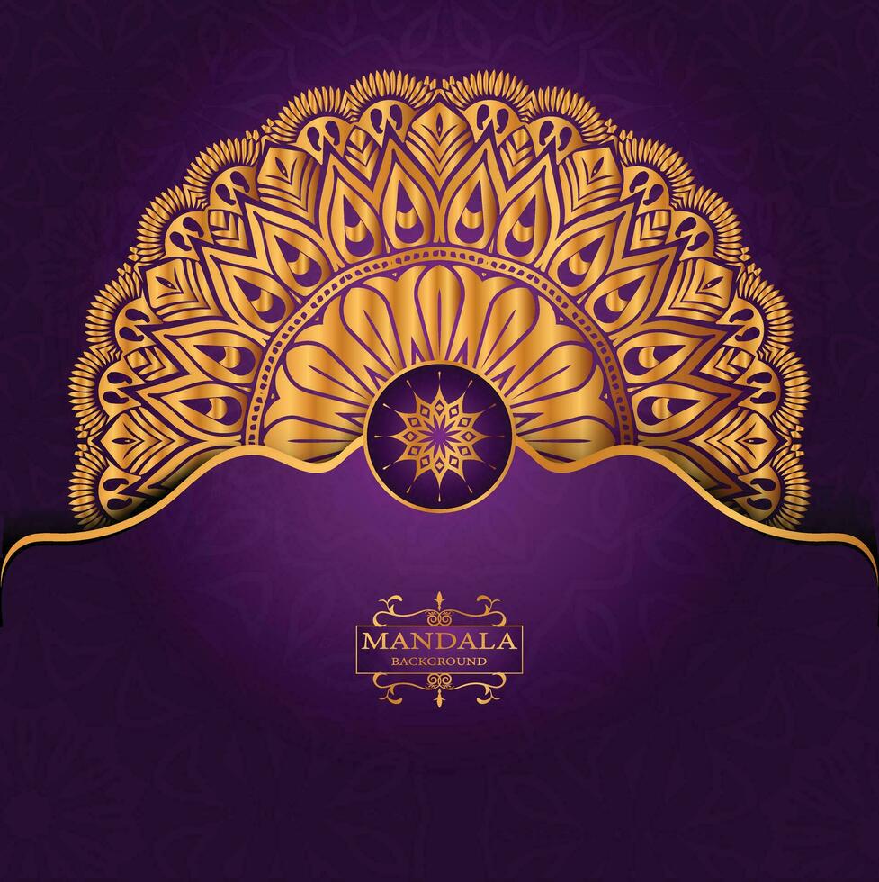 Golden color mandala art vector