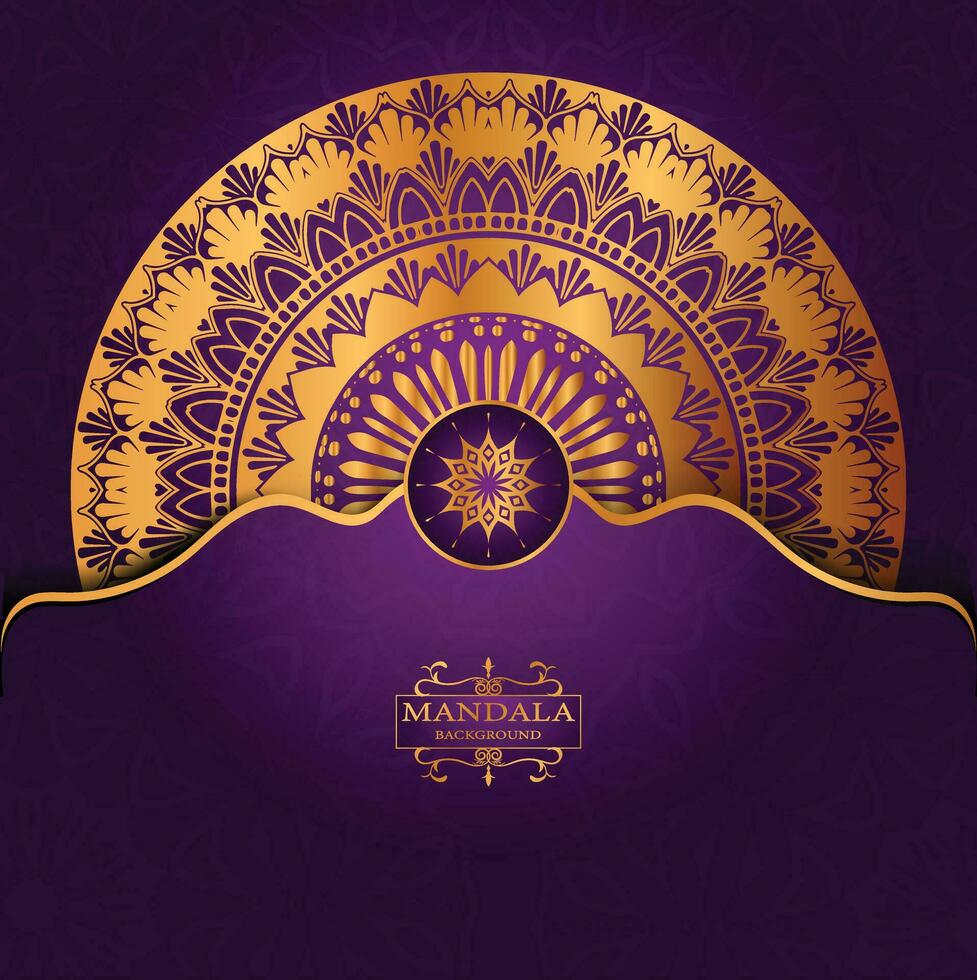 Golden color mandala art vector