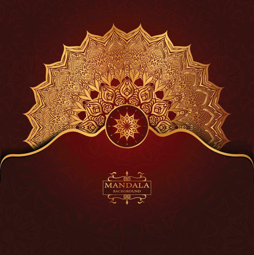 Luxury gold arabesque pattern in mandala background arabic islamic vector