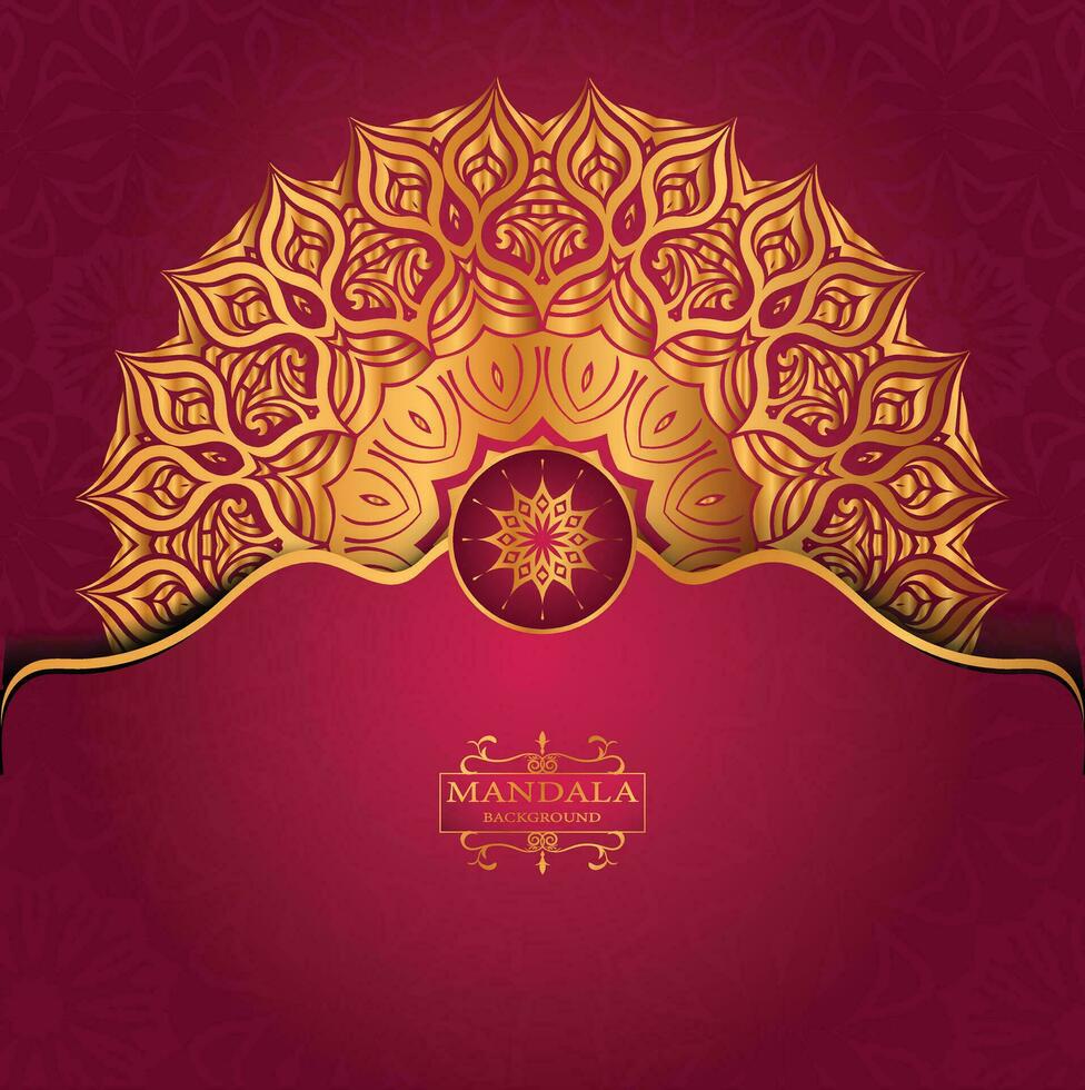 Luxury gold arabesque pattern in mandala background arabic islamic east style premium vector