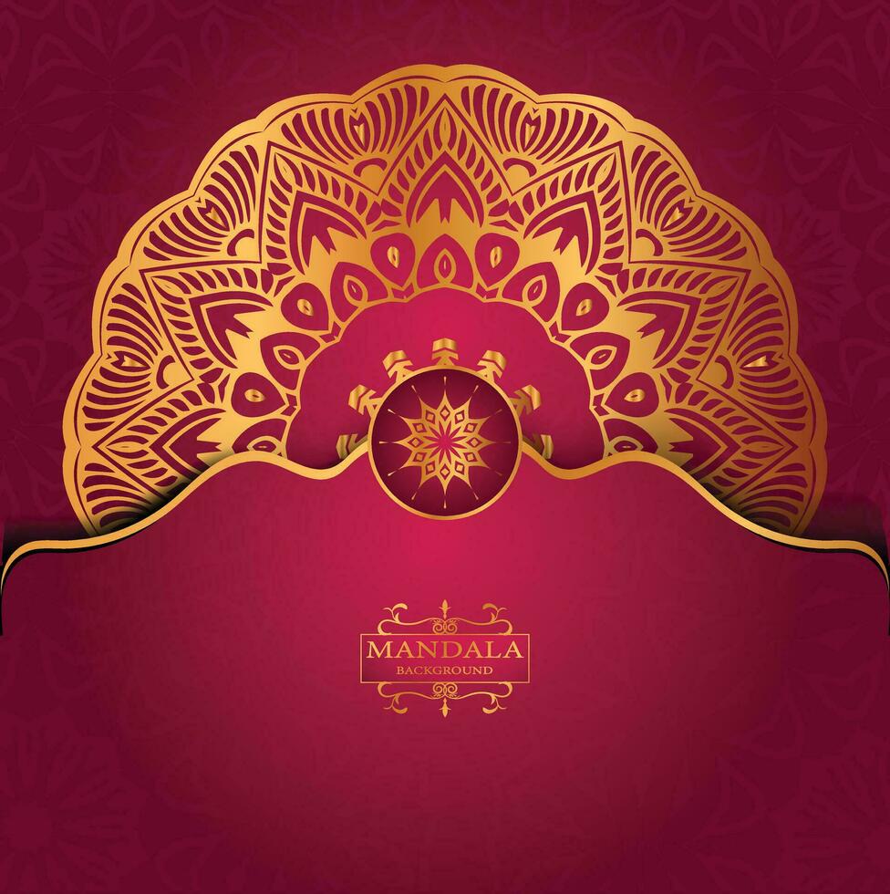 Luxury gold arabesque pattern in mandala background arabic islamic east style premium vector