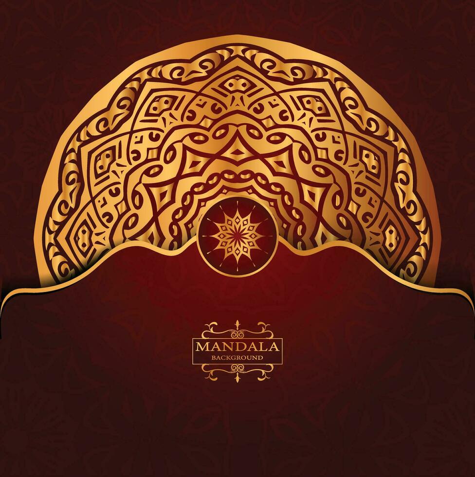 Luxury gold arabesque pattern in mandala background arabic islamic vector